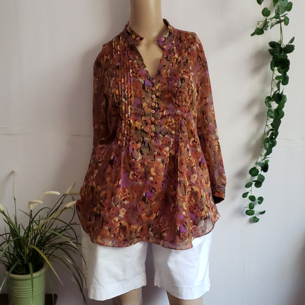 Coldwater Creek Floral Print Top - Picture 3 of 9